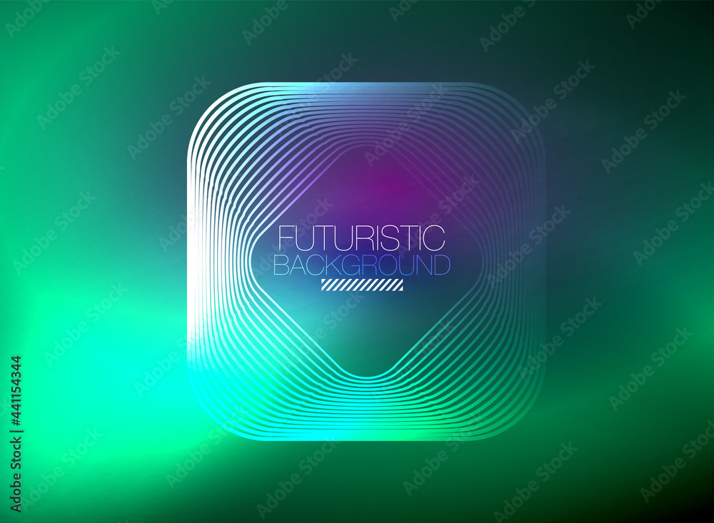 Neon color square shape lines abstract background. Shiny magic energy and motion concept, vector abstract wallpaper background Neon color square shape lines abstract background. Shiny magic energy and motion concept, vector abstract wallpaper background