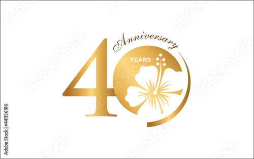 Illustration vector graphic of 40 years anniversary logo design template-05
