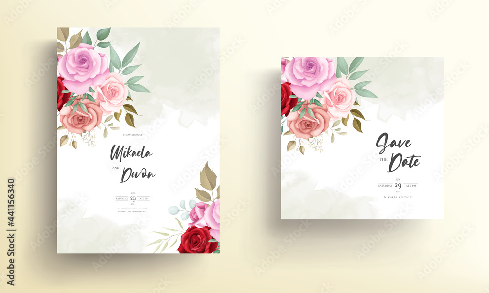 Elegant wedding card floral design Elegant wedding card floral design