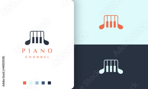 simple and modern piano logo or icon