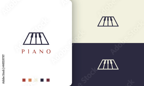 simple and modern piano logo or icon