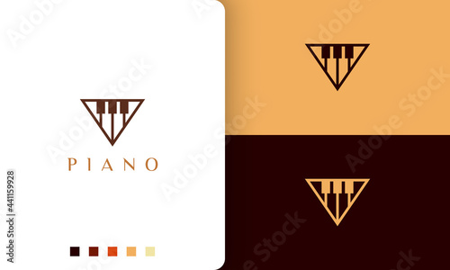 piano school logo or icon in a minimalist and modern style