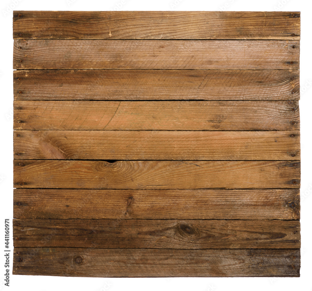 Fototapeta premium Vintage wooden background from old weathered wood planks, isolated on white.