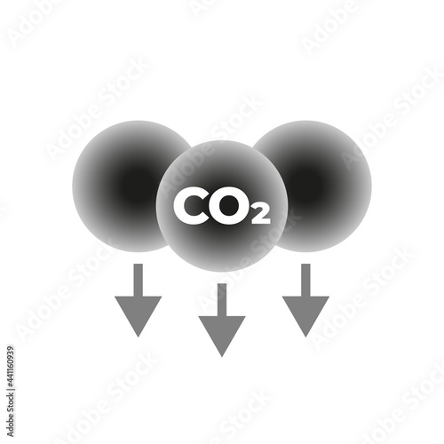 CO2 carbon emissions vector concept icon badge