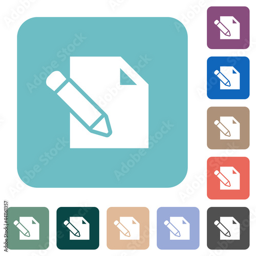 Edit with pencil rounded square flat icons