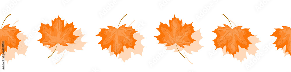 Pattern for a site with maple leaves. Vector illustration. - obrazy, fototapety, plakaty 