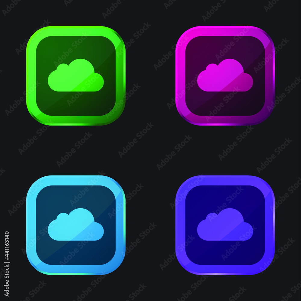 Apple four color glass button icon Apple four color glass button icon