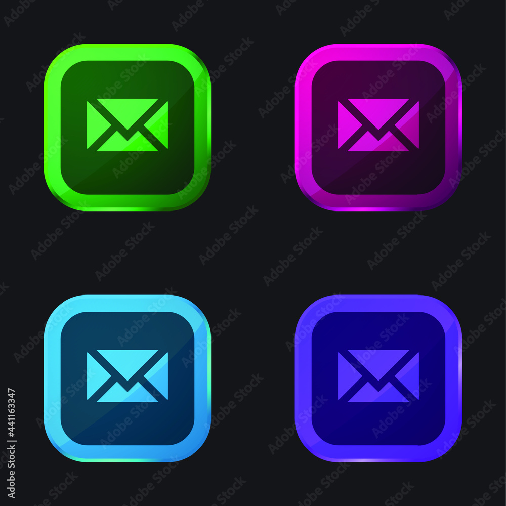 Apple four color glass button icon Apple four color glass button icon