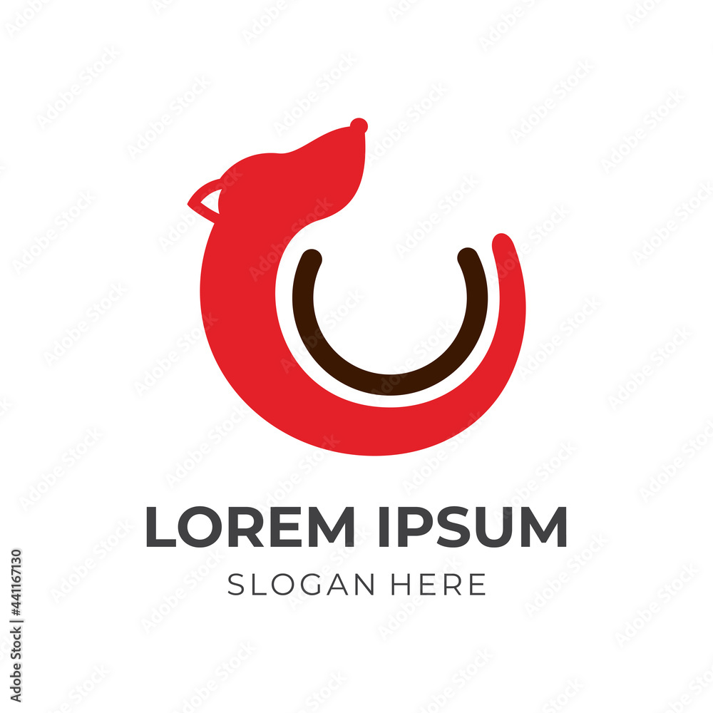 pet logo vector with flat red and black color style pet logo vector with flat red and black color style