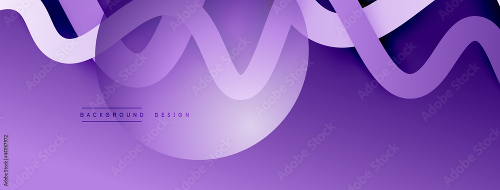 Fototapeta premium Abstract gradient background with wave line with shadow effect. Geometric composition. 3D shadow effects and fluid gradients