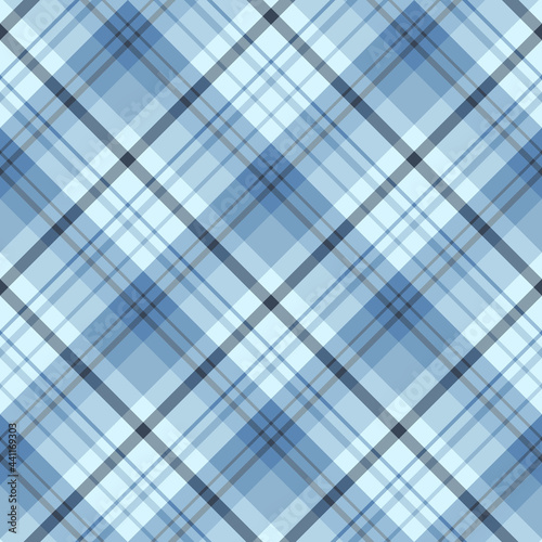 Seamless pattern in blue and gray colors for plaid, fabric, textile, clothes, tablecloth and other things. Vector image. 2