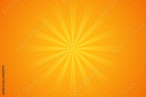 Orange background with sun rays