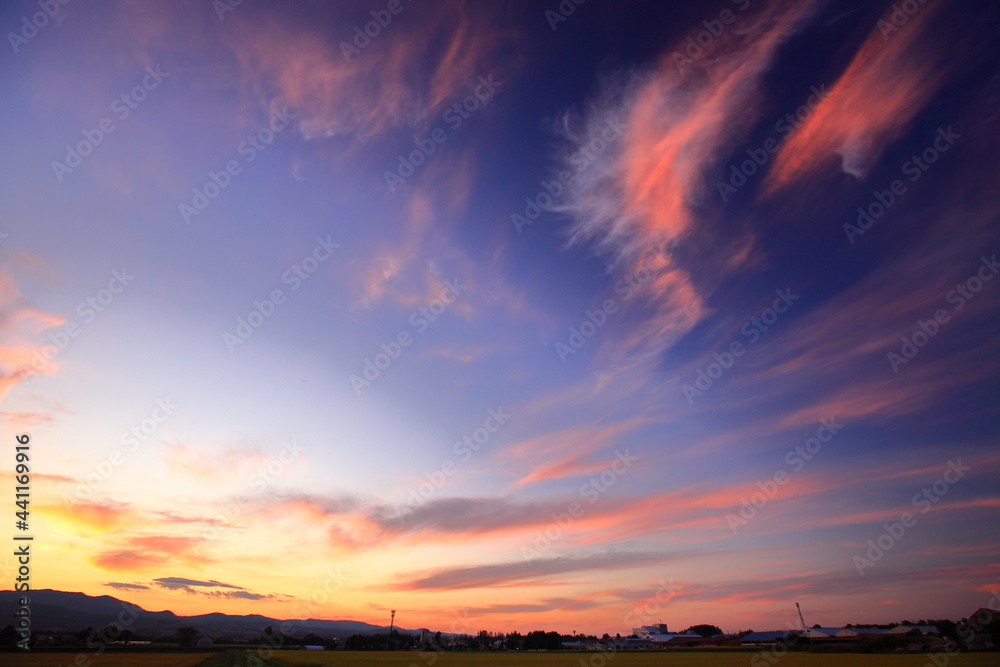 Evening view of Furano　富良野の夕景