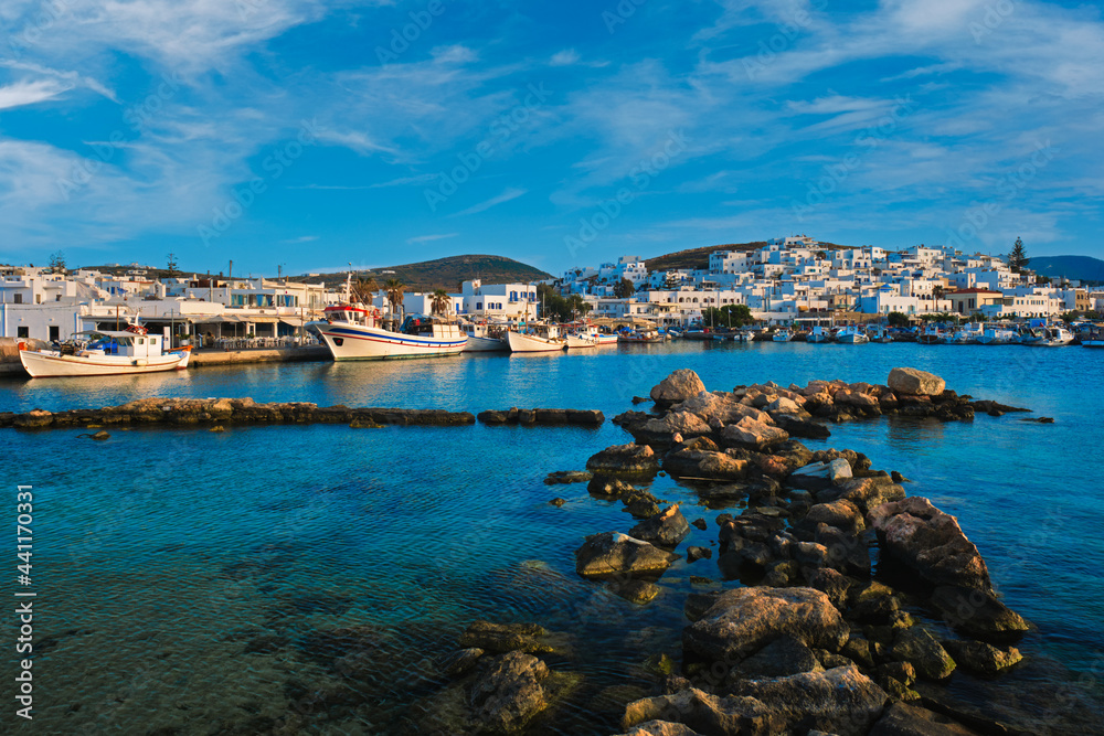 Picturesque Naousa town on Paros island, Greece