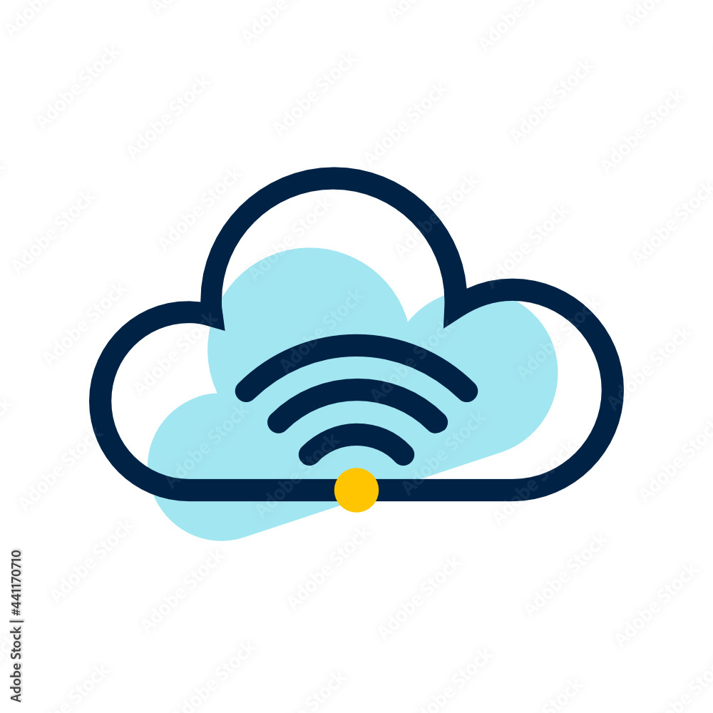 Wifi , Cloud Computing filled outline icon. Wifi , Cloud Computing filled outline icon.