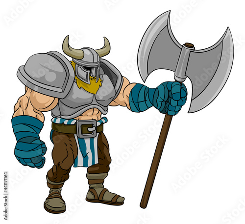 Viking Warrior Barbarian Gladiator Cartoon Man