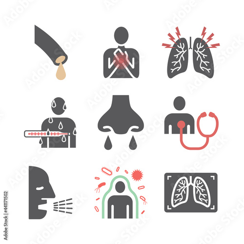 Bronchitis icons. infographic symbol. Vector sign for web graphic.
