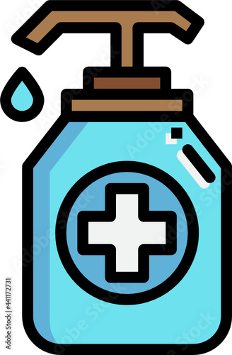 hand sanitizer color outline icon