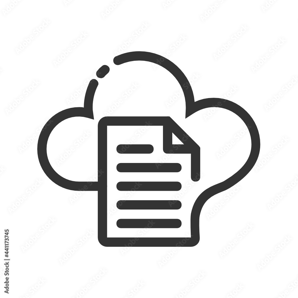 Document , Cloud Computing outline icon. Document , Cloud Computing outline icon.