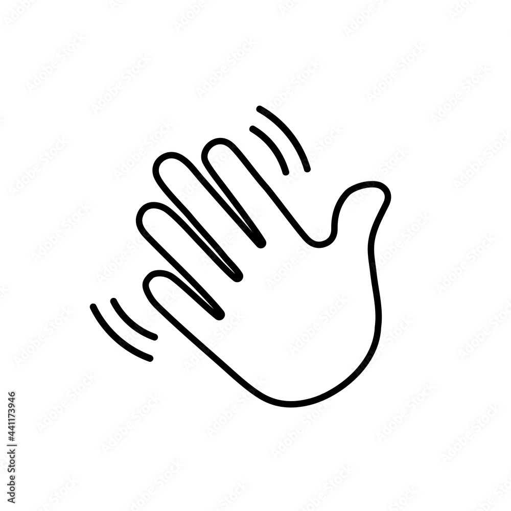 Clubhouse icon in flat style. Vector icon symbolizing gesture wave hand, hello, hi, bye, goodbye, hey. Clubhouse logo app Clubhouse icon in flat style. Vector icon symbolizing gesture wave hand, hello, hi, bye, goodbye, hey. Clubhouse logo app
