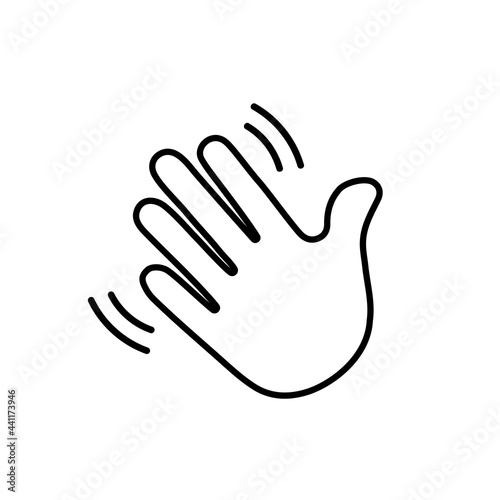 Clubhouse icon in flat style. Vector icon symbolizing gesture wave hand, hello, hi, bye, goodbye, hey. Clubhouse logo app