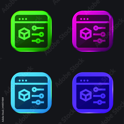 3d Print four color glass button icon