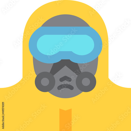 hazmat suit flat icon