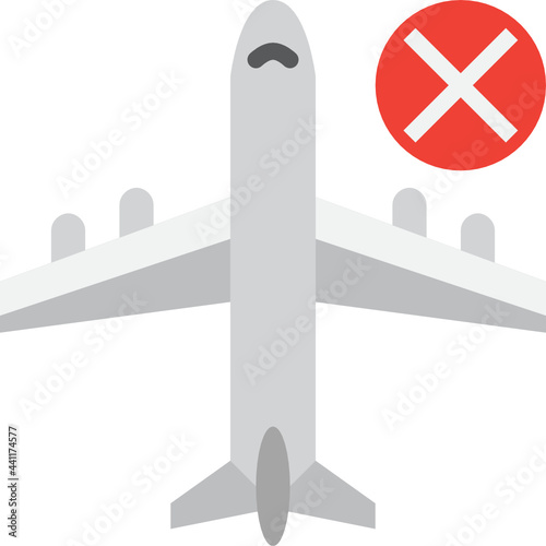avoid traveling flat icon