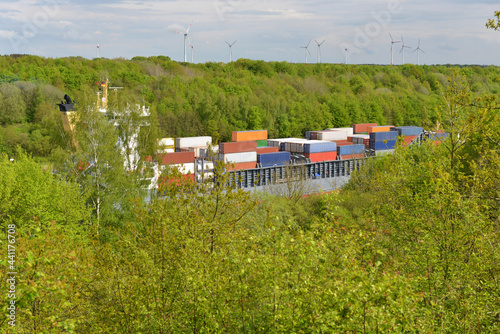 Containerschiff im Wald photo