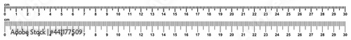 size indicators Measuring tool, Ruler scale, Precision measurement of ruler scale, Centimeters and inches, vector illustration