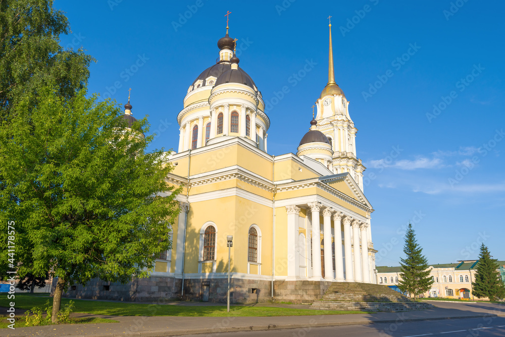 Transfiguration Cathedral on a sunny July morning. Rybinsk, Russia