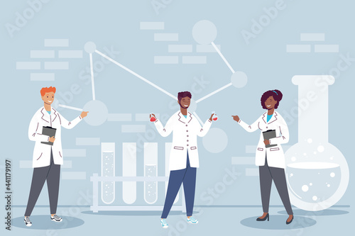 interracial laboratory workers