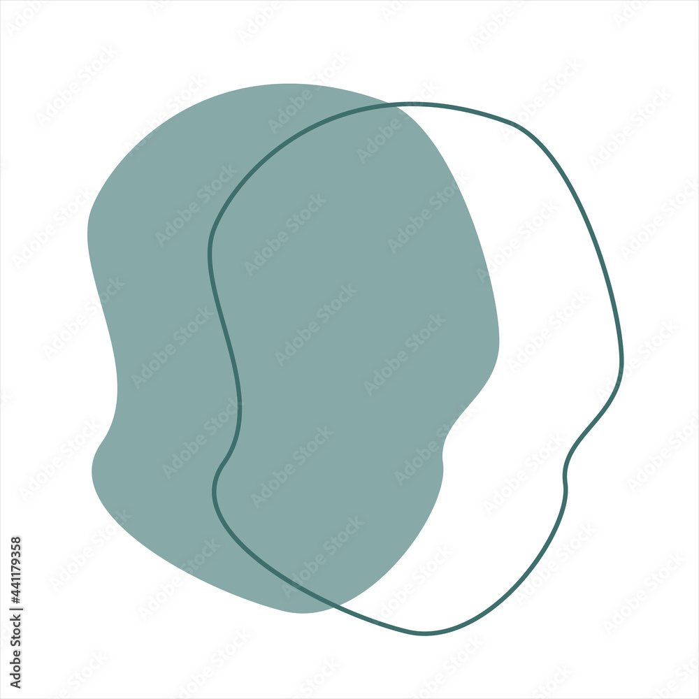The vector abstract shape is isolated on a white background. Green abstraction with lines The vector abstract shape is isolated on a white background. Green abstraction with lines