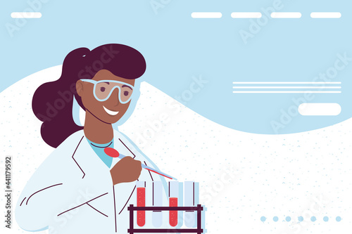 afro woman scientist