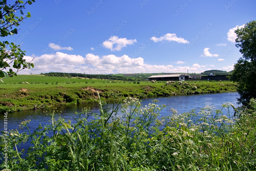 River Doon and Ayrshire countryside near the village of Dalrymple