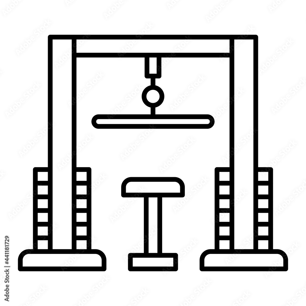 Vector Pulley Machine Outline Icon Design Vector Pulley Machine Outline Icon Design