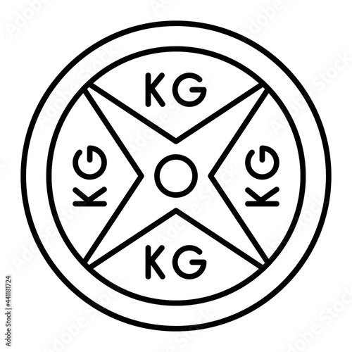 Vector Weight Plates Outline Icon Design