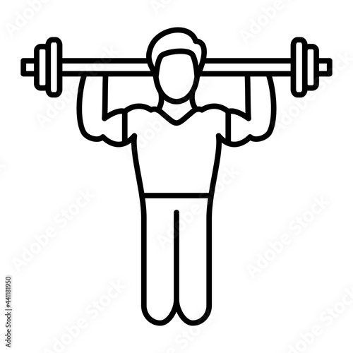 Vector Shoulder Exercise Outline Icon Design