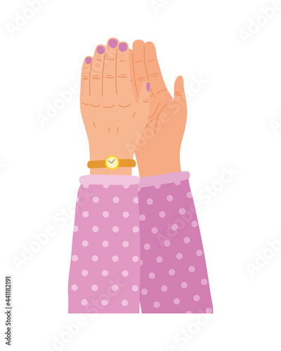 female hands clapping
