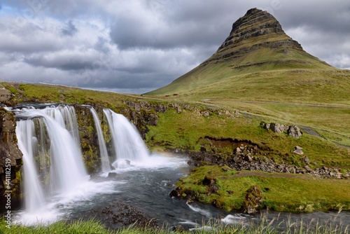 waterfall in the mountains