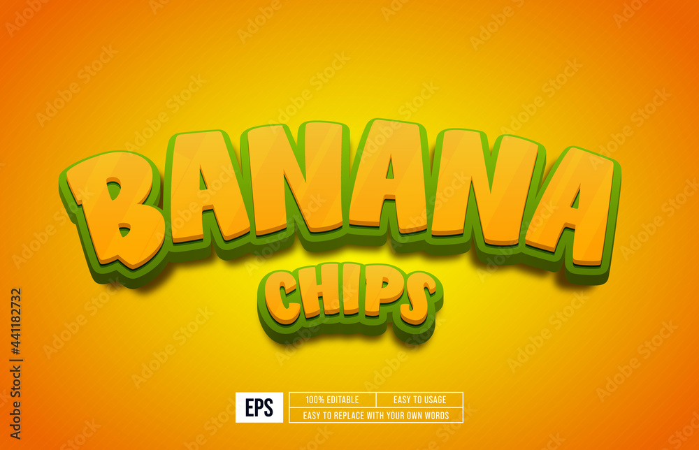 Banana chips editable text style effect Stock Vector Adobe Stock