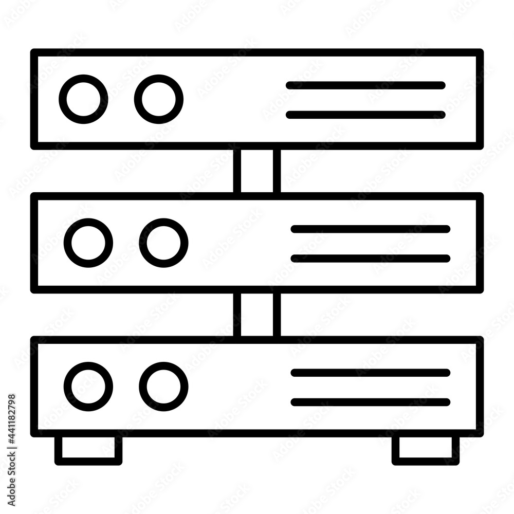Vector Server Outline Icon Design Vector Server Outline Icon Design