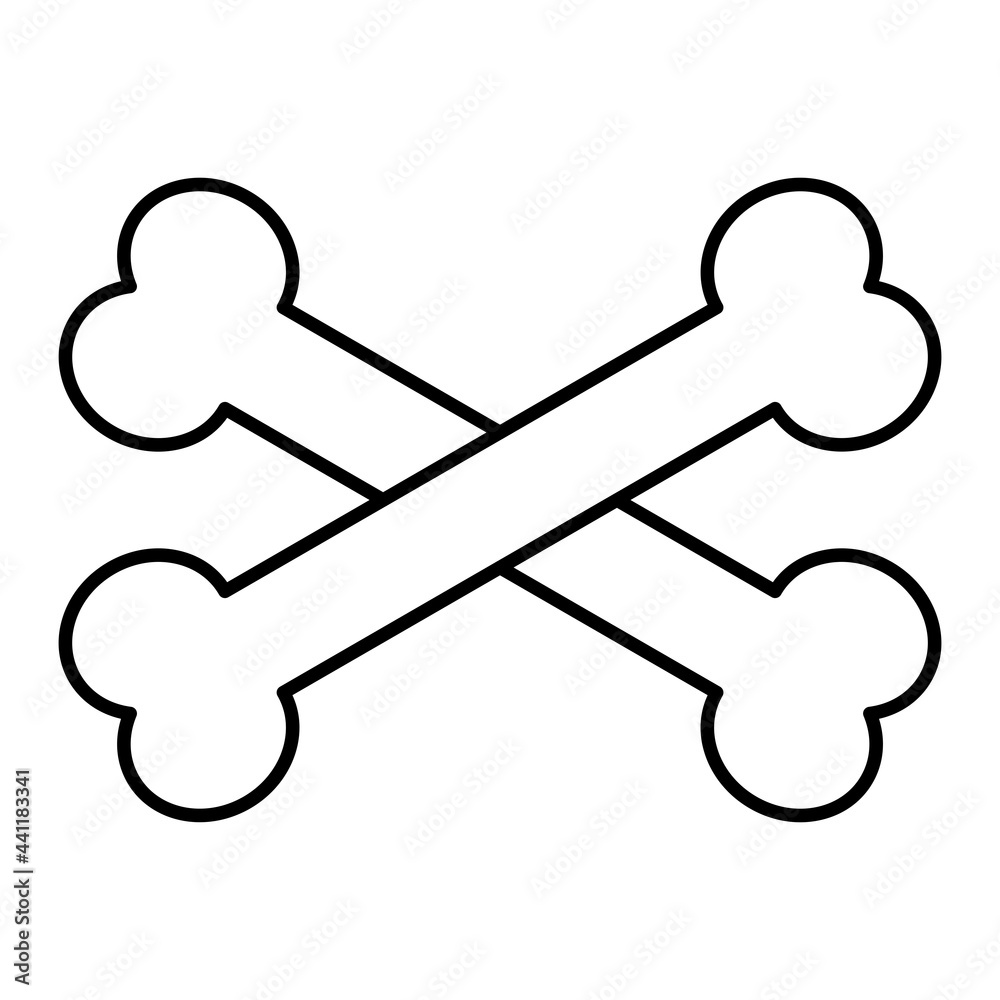 Vector Cross Bone Outline Icon Design Vector Cross Bone Outline Icon Design