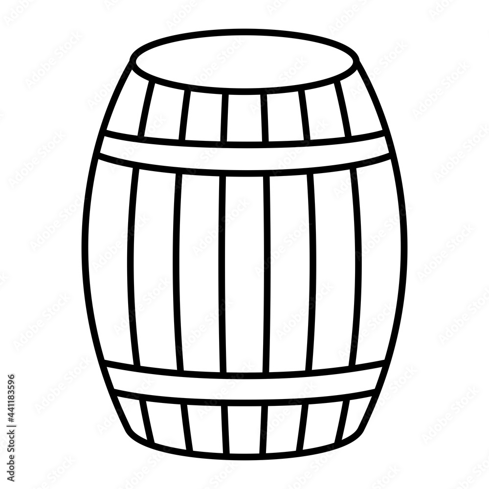 Vector Barrel Outline Icon Design Vector Barrel Outline Icon Design