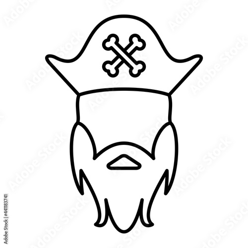 Vector Pirate Outline Icon Design