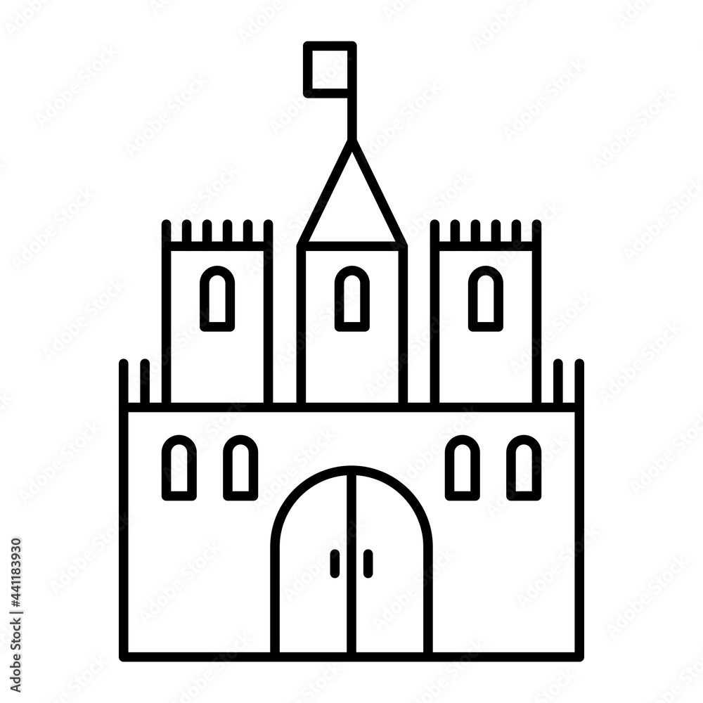 Vector Castle Outline Icon Design