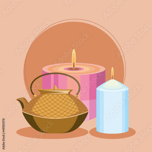 candles aroma teapot