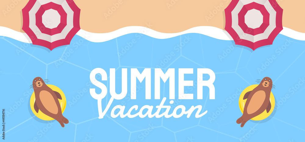 Summer template for banner, social media, greeting card. vector illustration Summer template for banner, social media, greeting card. vector illustration