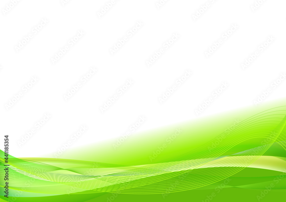 緑色の波型ウェーブ幾何学模様背景フレーム Stock Vector Adobe Stock