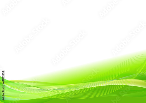 緑色の波型ウェーブ幾何学模様背景フレーム